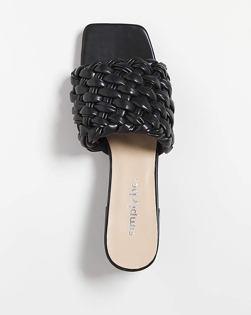 Woven Low Heel Sandal Ex Wide Fit