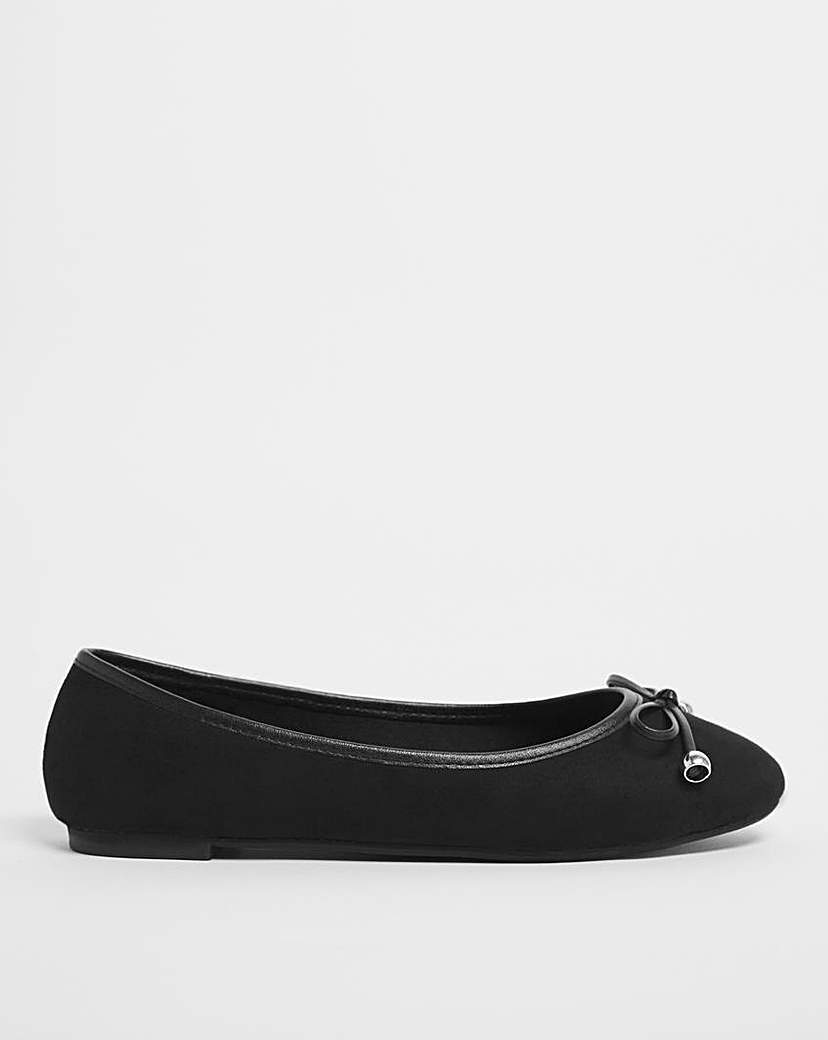 Classic Flat Ballerina Shoes Ex Wide Fit