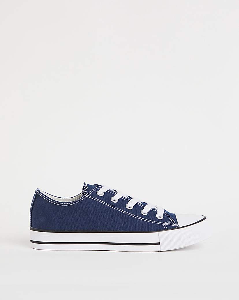 Canvas Lace Up Trainers Wide Fit