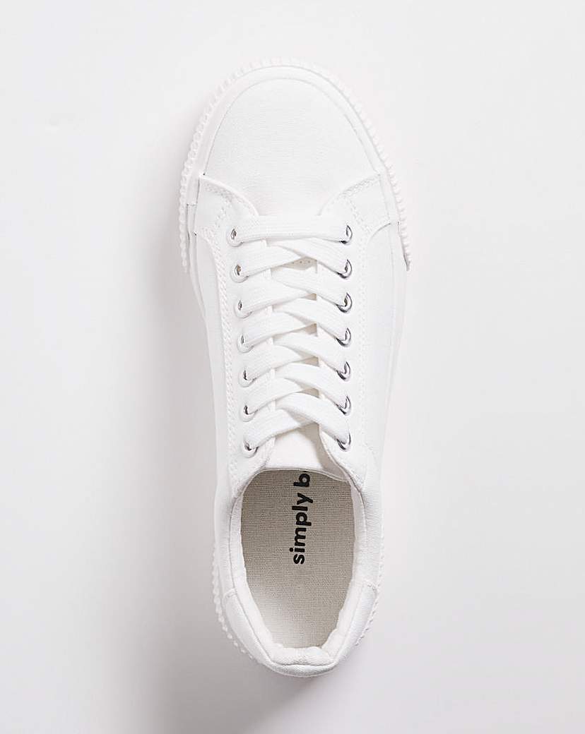 Canvas Trainer Chunky Ribbed Sole Wide