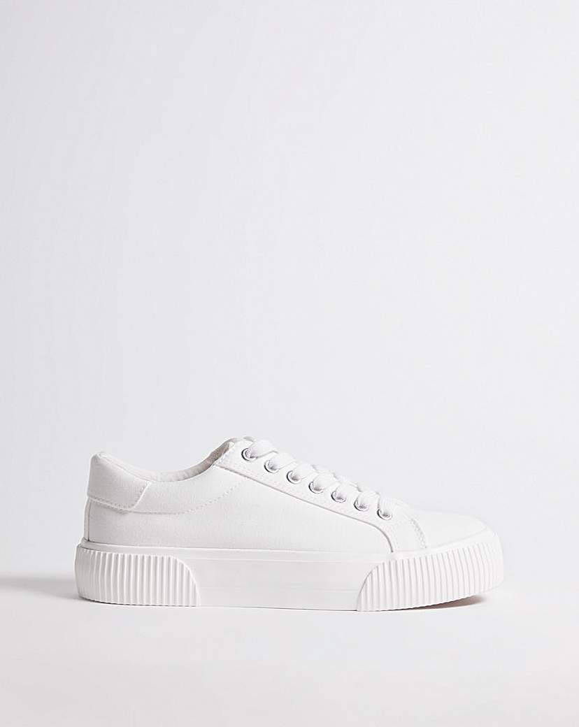 Canvas Trainer Chunky Ribbed Sole ExWide