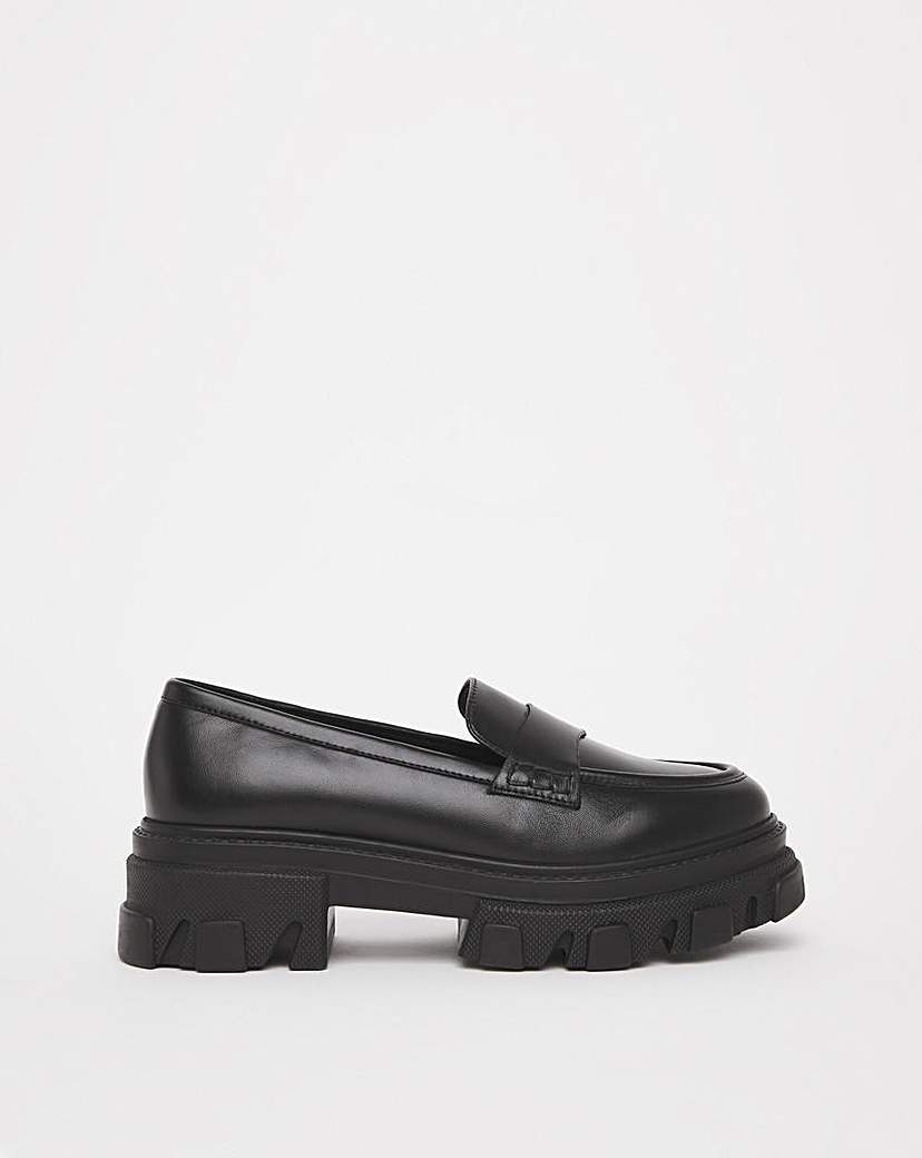 Lug Sole Chunky Loafers Wide