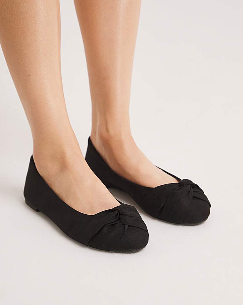 Image of Twist Knot Ballerina Shoes Wide Fit