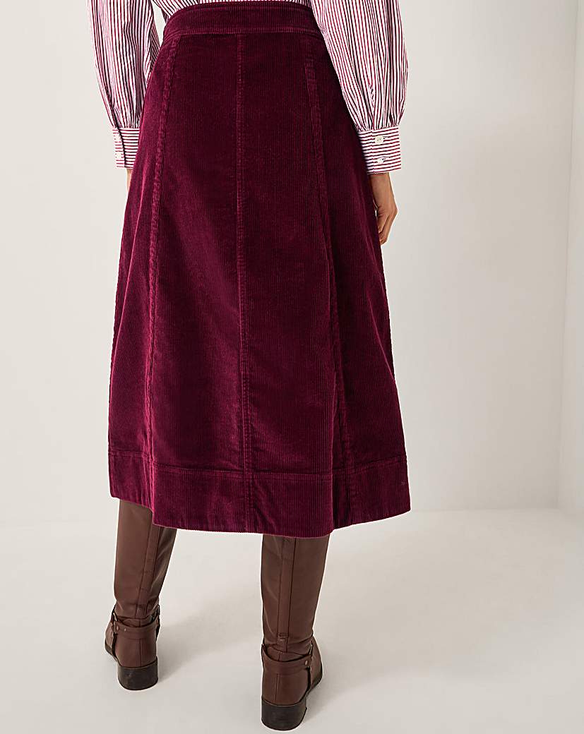 New In - Monsoon Jamie Button Corduroy Midi Skirt