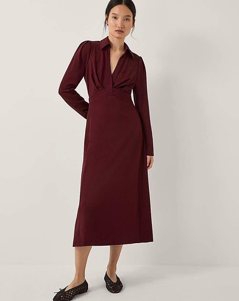 New In - Monsoon Polly Ponte Midi Shirt Dress
