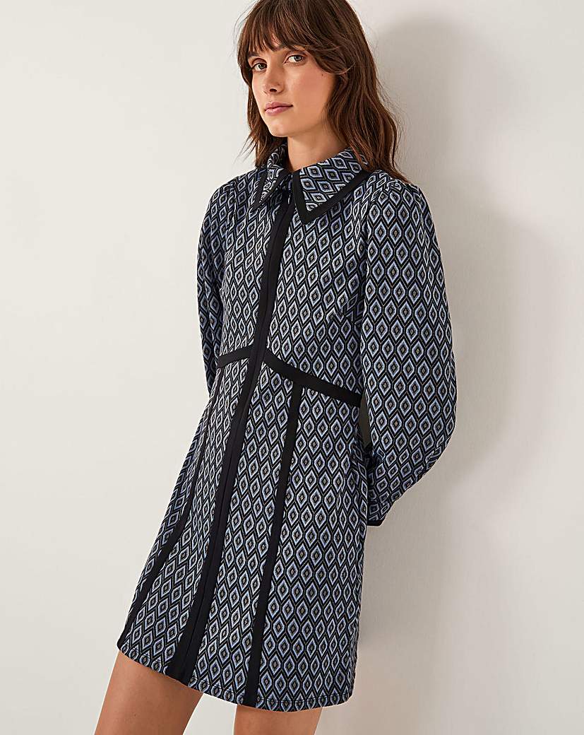 New In - Monsoon Jen Jacquard Mini Shirt Dress