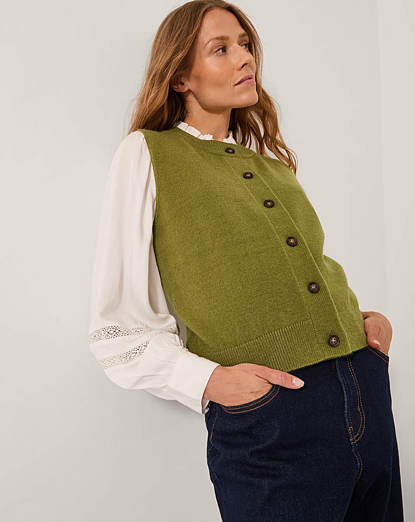 New In - Monsoon Brooke Button Knit Tank Top