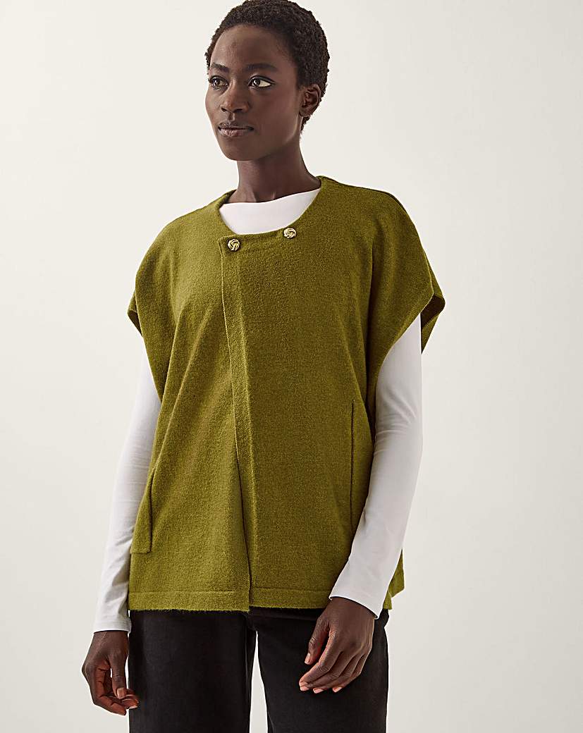 New In - Monsoon Double Breasted Knit Poncho Vest
