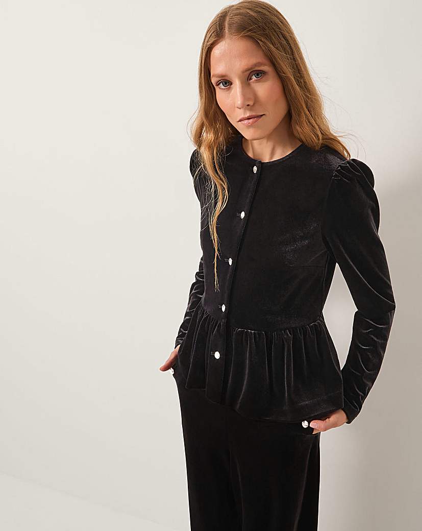 New In - Monsoon Vayle Velvet Peplum Jacket
