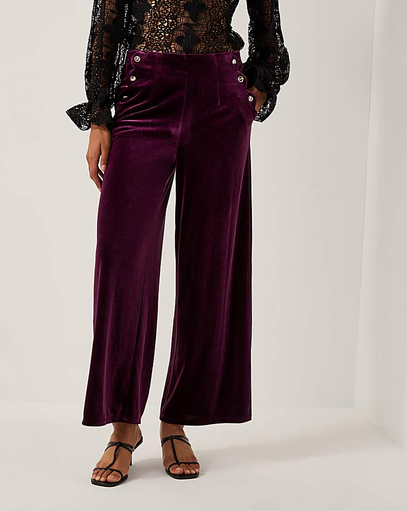 New In - Monsoon Vera Wide Leg Velvet Trousers