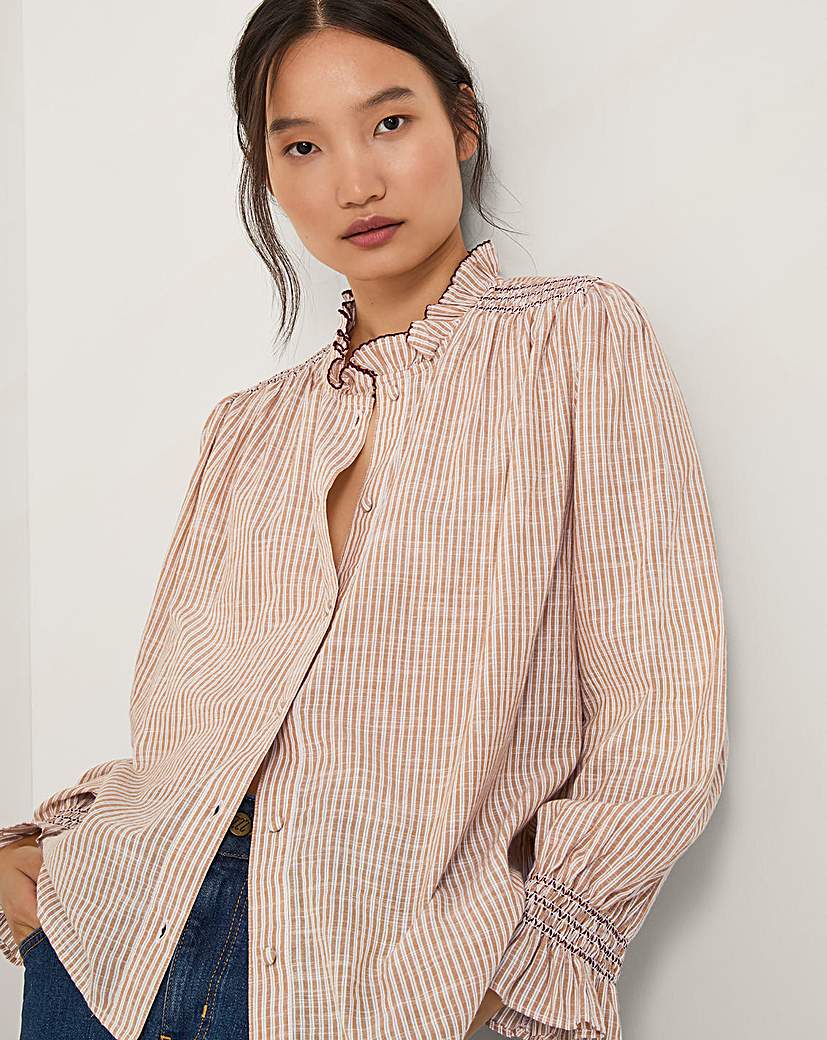 New In - Monsoon Maeve Ruffle Stripe Shirt