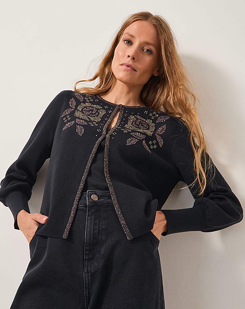 New In - Monsoon Hal Floral Hotfix Cardigan