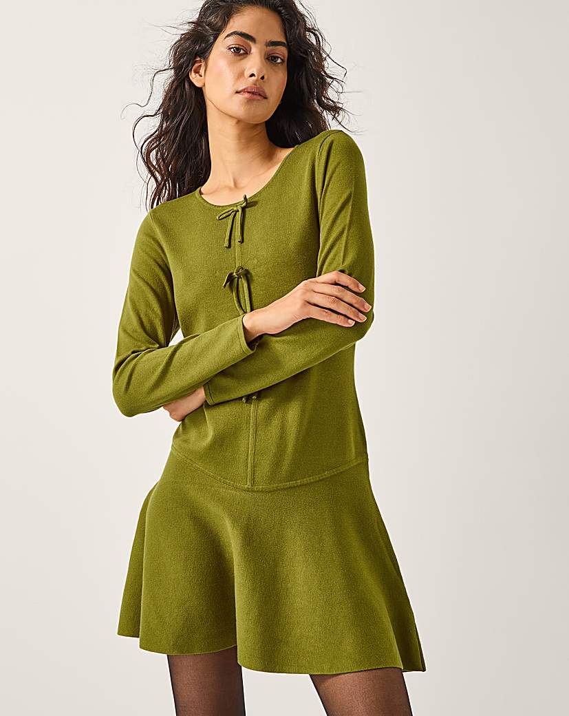 New In - Monsoon Bayle Bow Knit Mini Dress