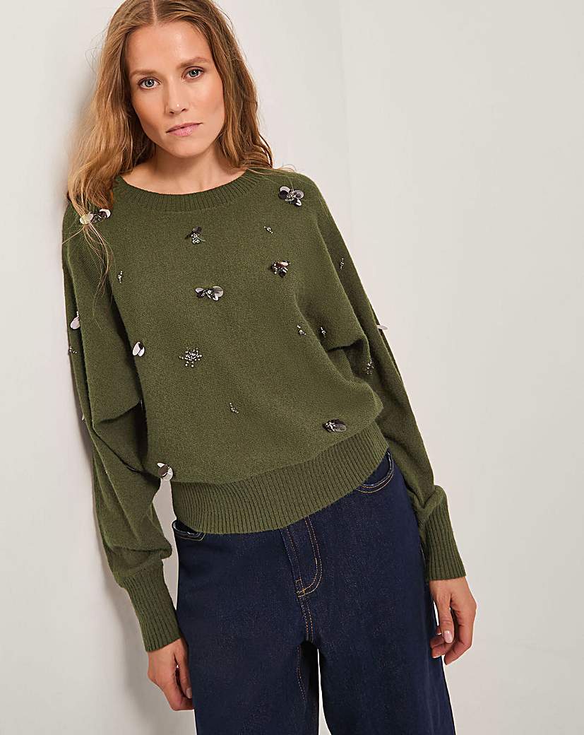 New In - Monsoon Sable Sequin Embellished Jumper