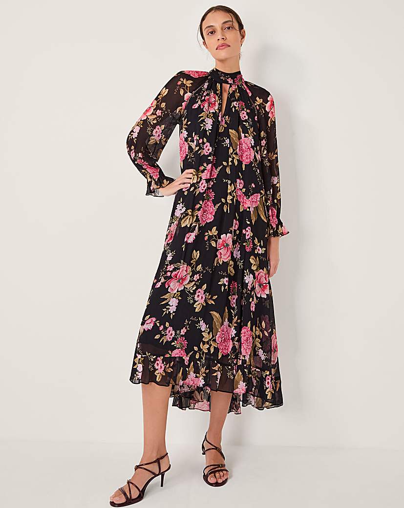 New In - Monsoon Mariel Floral Print Midi Dress