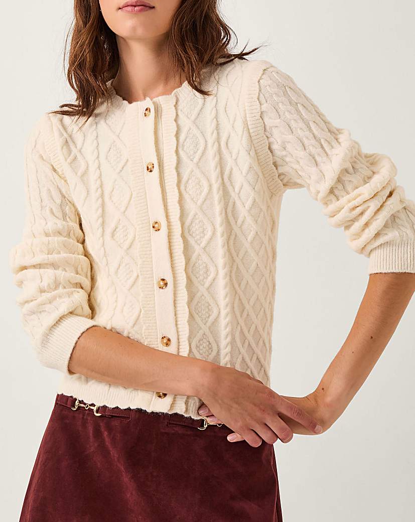 New In - Monsoon Cindy Cable Knit Cardigan