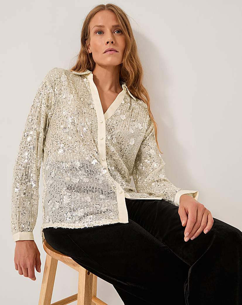 New In - Monsoon Seema Sequin Shirt