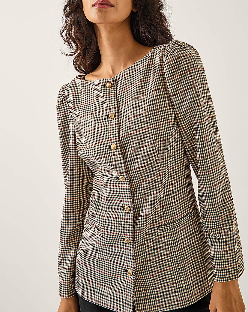 Monsoon Carmen Check Print Jacket