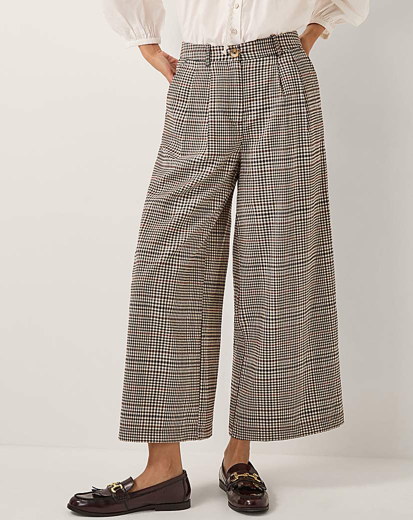 New In - Monsoon Carmen Check Wide Leg Trousers