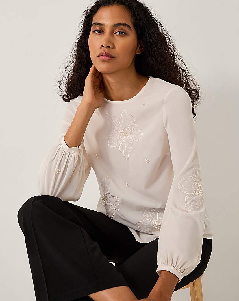 New In - Monsoon Regina Embroidered Floral Blouse