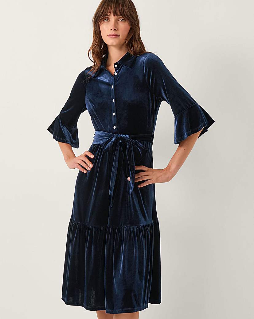 New In - Monsoon Cynthia Velvet Midi Dress