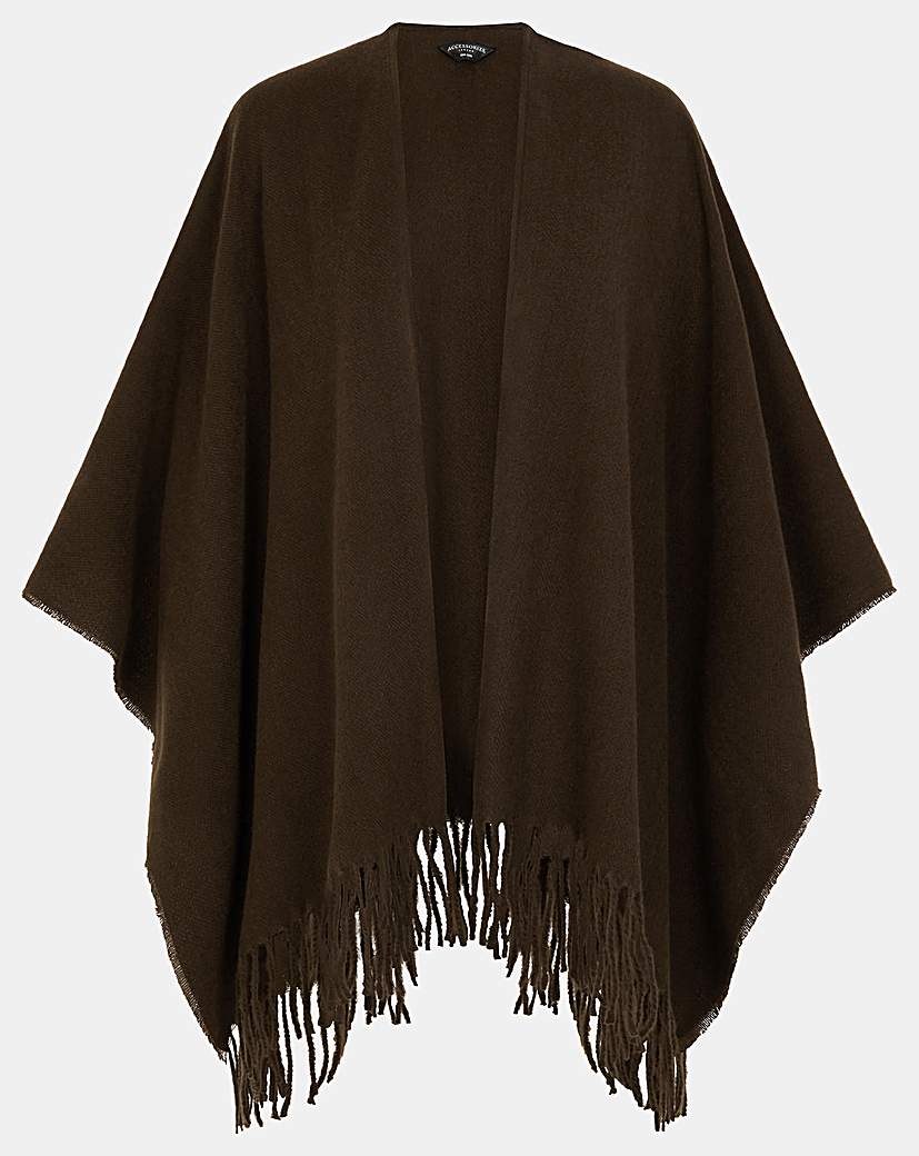 New In - Accessorize Fringe Trim Poncho