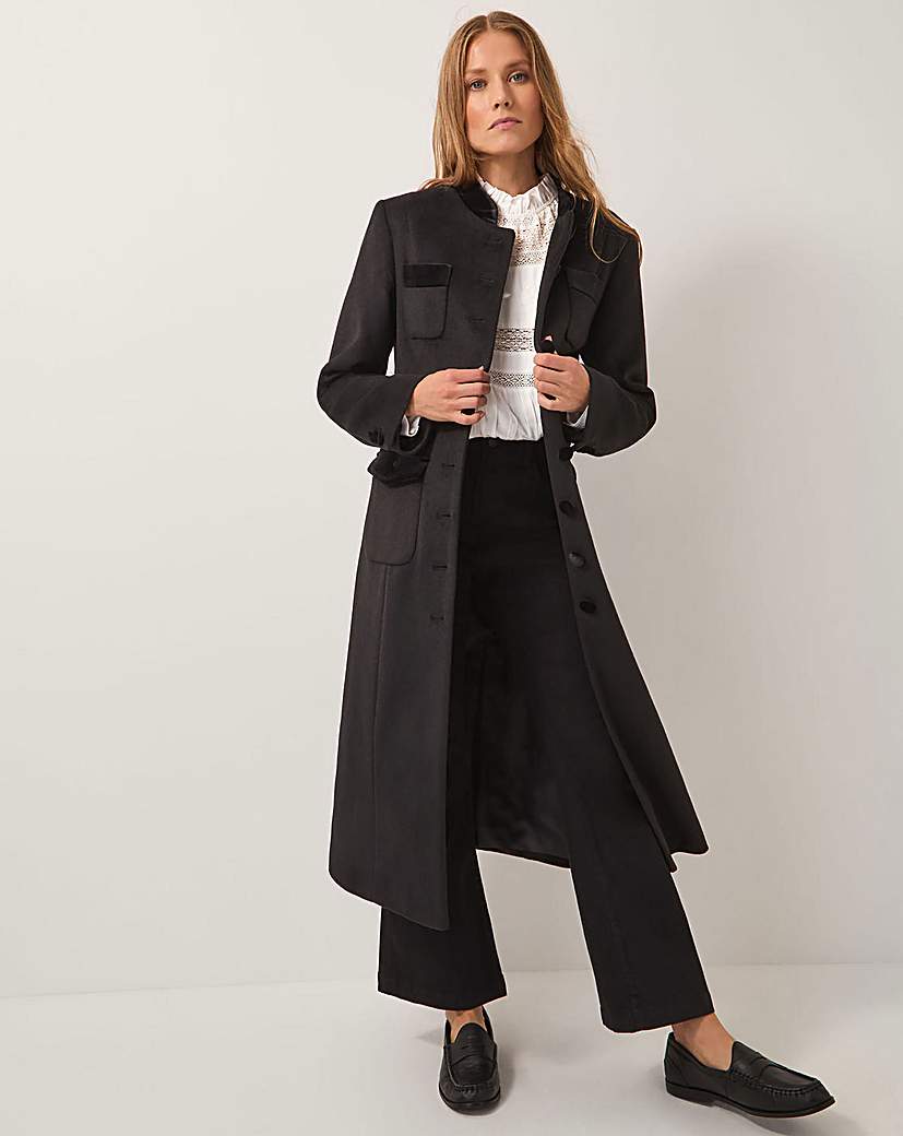 New In - Monsoon Viv Velvet Trim Military Coat