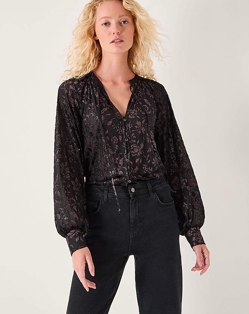 New In - Monsoon Dory Sparkle Devore Shirt