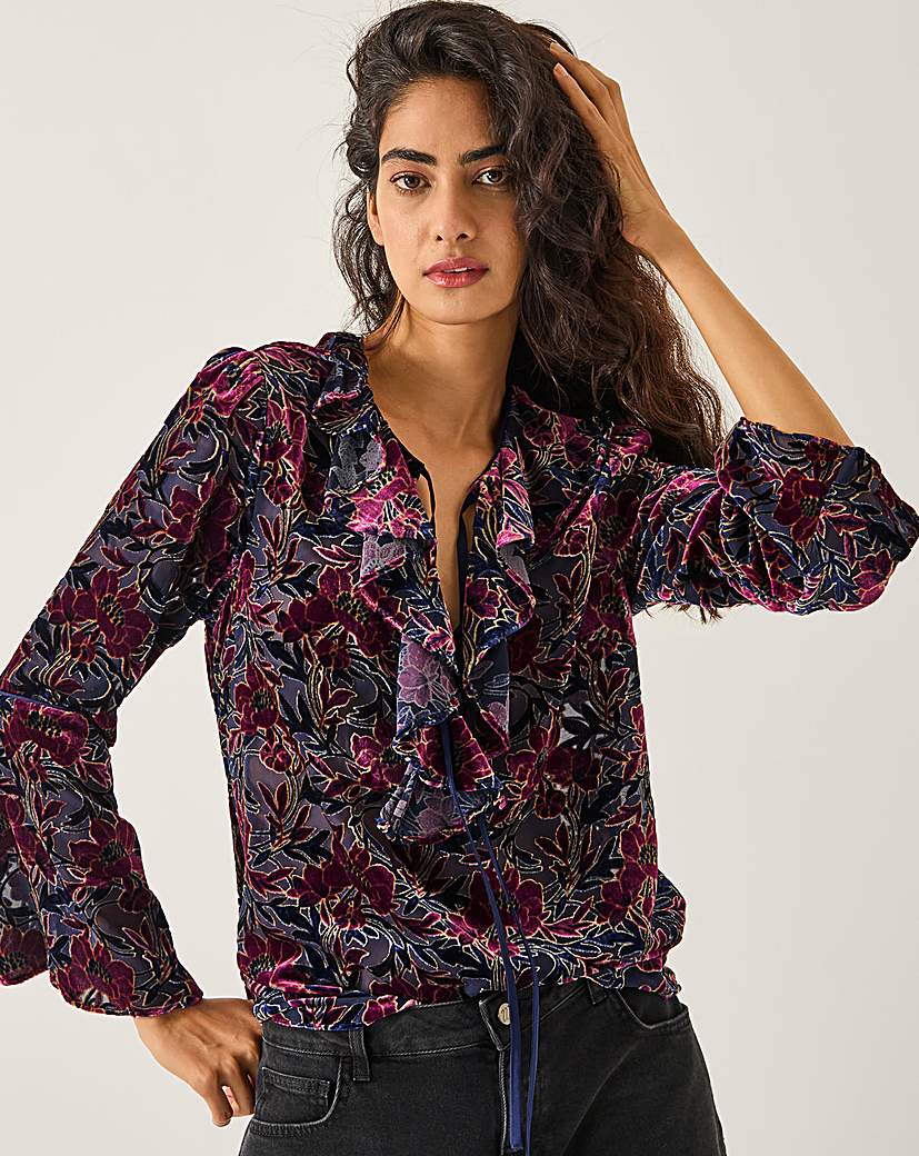 New In - Monsoon Milena Devore Ruffle Blouse