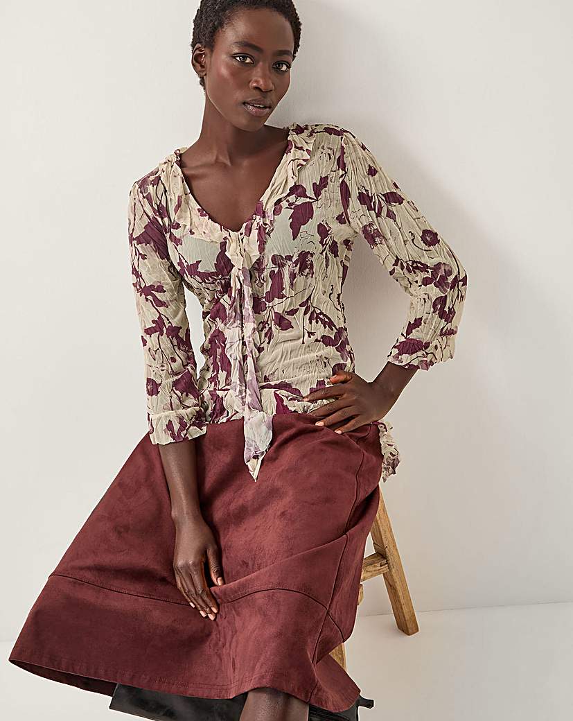 New In - Monsoon Bora Floral Ruffle Top