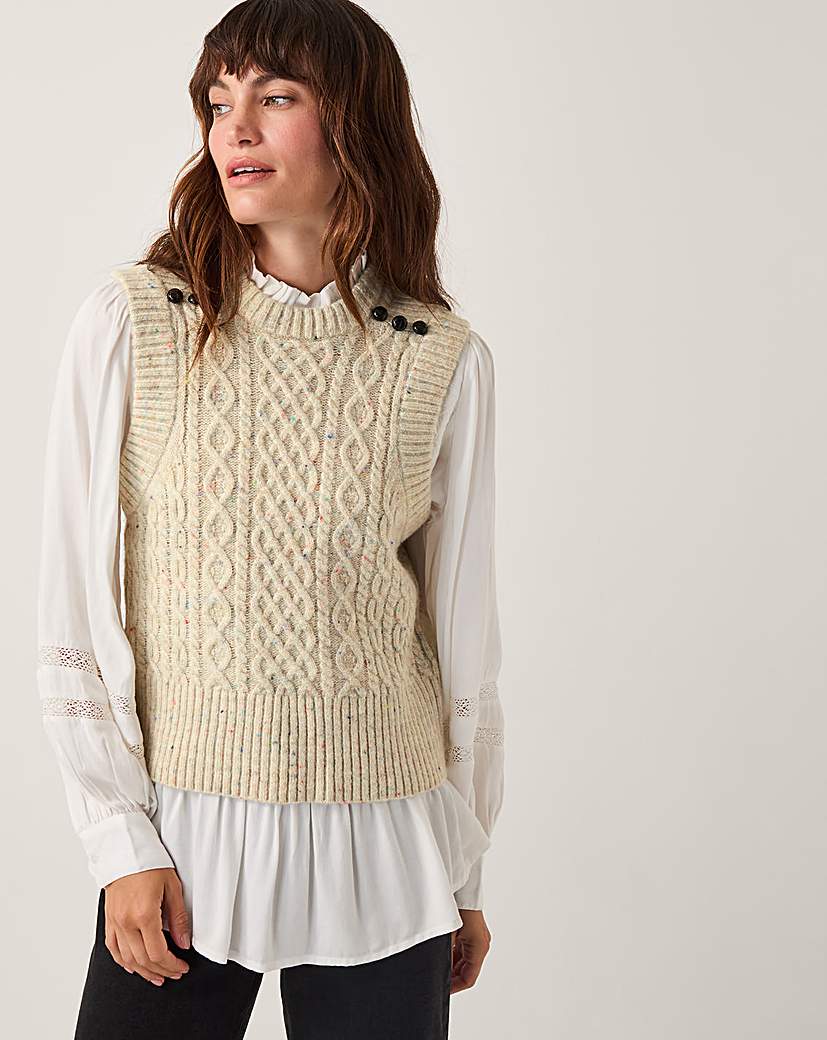 New In - Monsoon Carly Cable Knit Vest