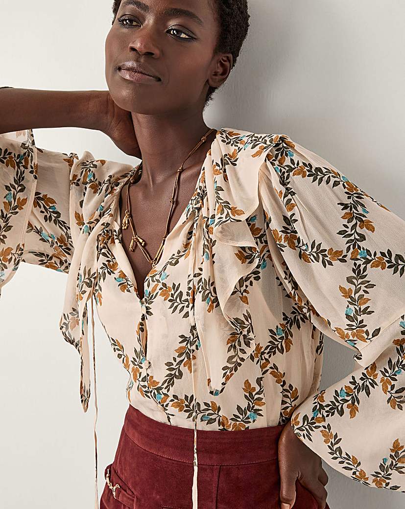 New In - Monsoon Cheryl Diamond Floral Blouse