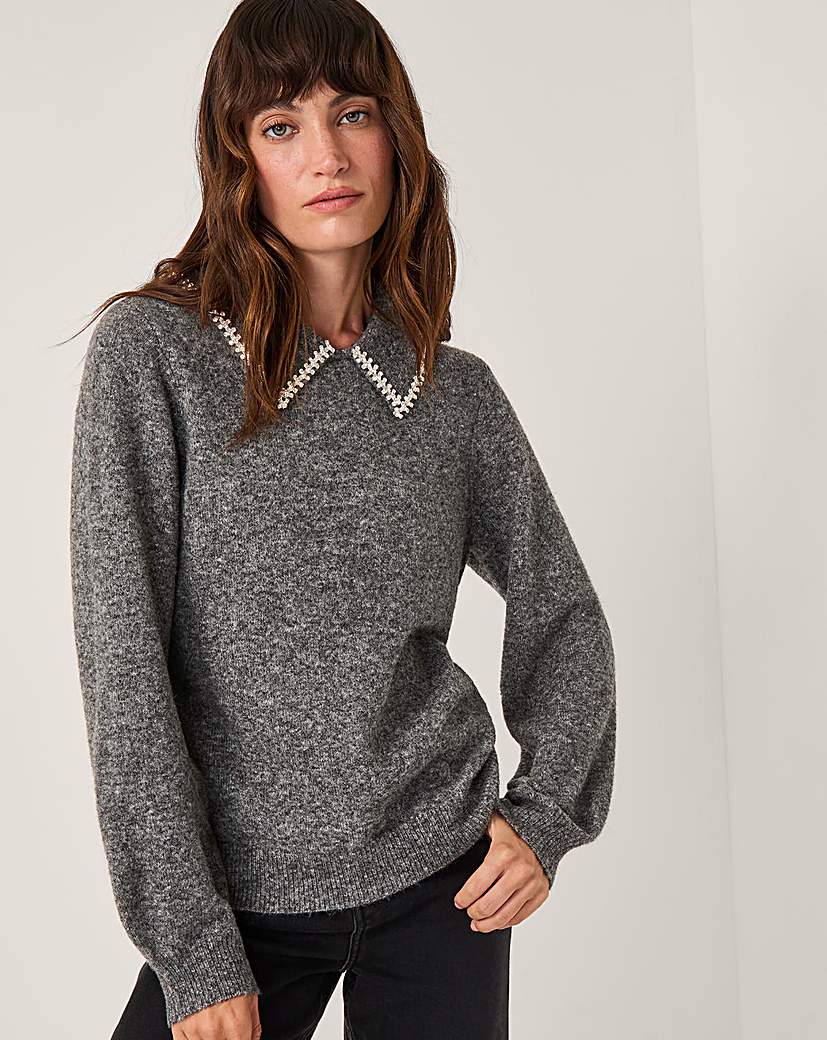New In - Monsoon Caryn Embellished Collar Jumper
