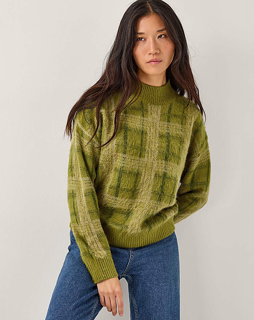 New In - Monsoon Cleo Brushed Check Print Jumper