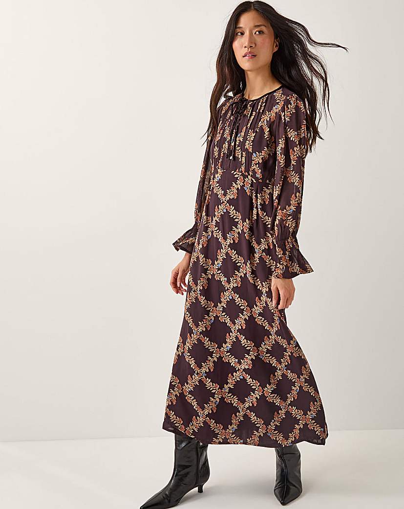 New In - Monsoon Cheryl Diamond Floral Midi Dress