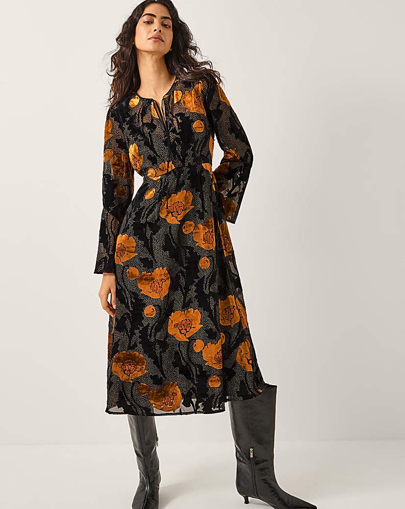 New In - Monsoon Reese Polka Dot Midi Dress