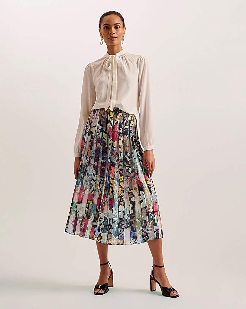 Ted Baker Floral Pleated Midi Skirt