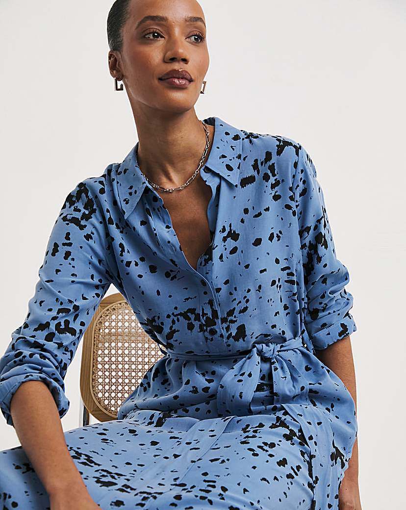 Whistles Smudge Spot Midi Dress