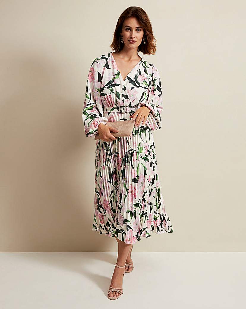 Phase Eight Penny Floral Pleat Midi Dres