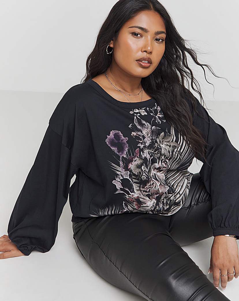 Religion Comet Long Sleeve Floral Top