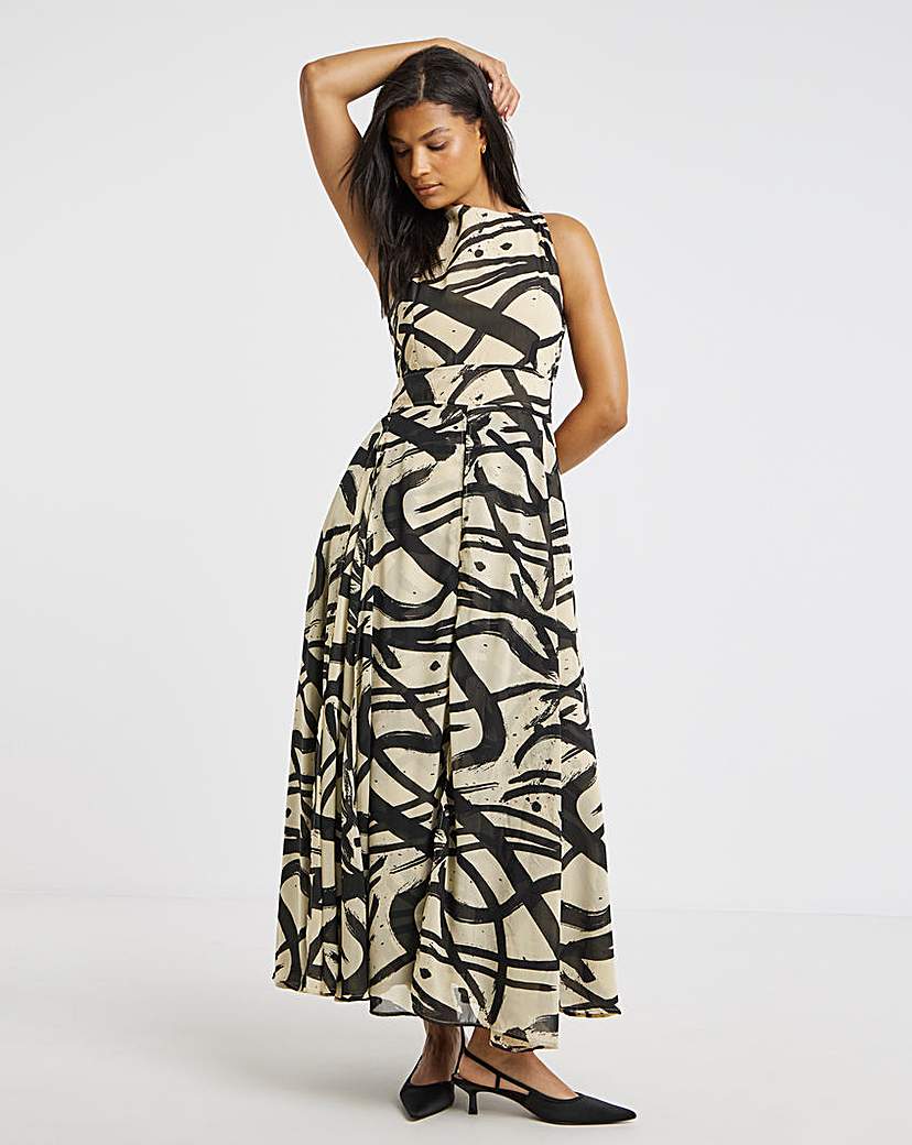 Religion Hand Painted Halter Maxi Dress