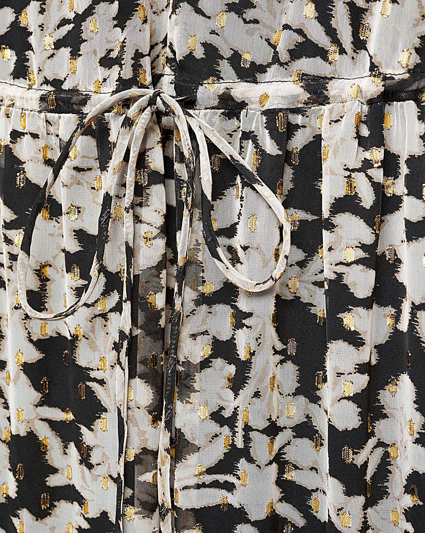 Mango Floral Print Midi Dress