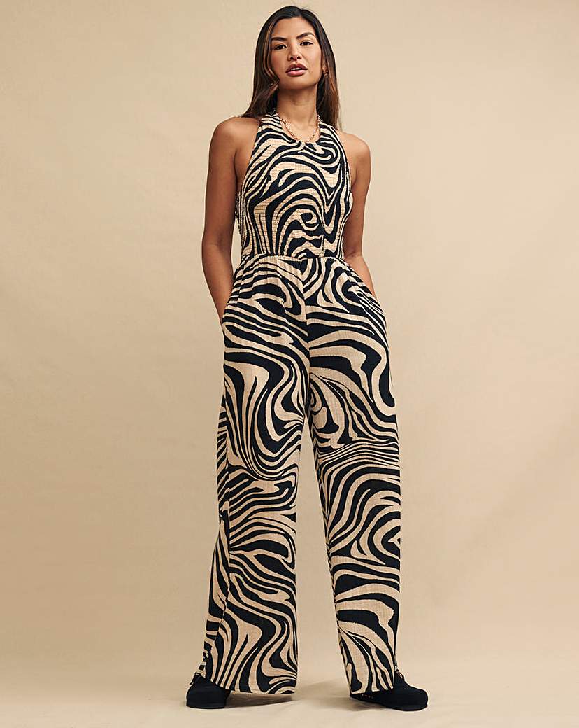 Nobody's Child Black Swirl Jumpsuit