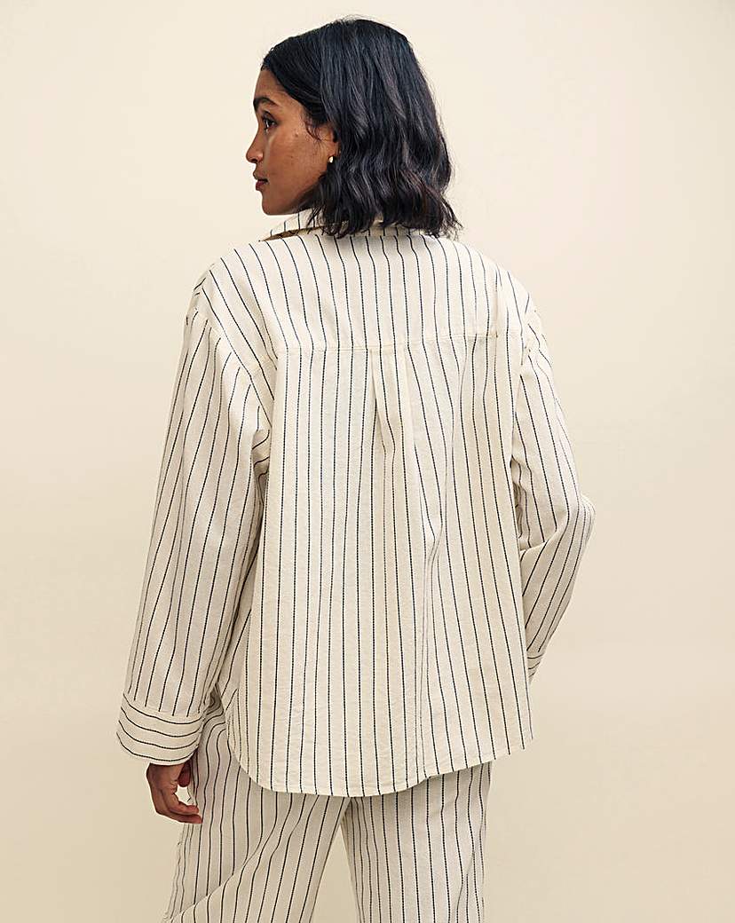 Nobody's Child Cream Pinstripe Shirt