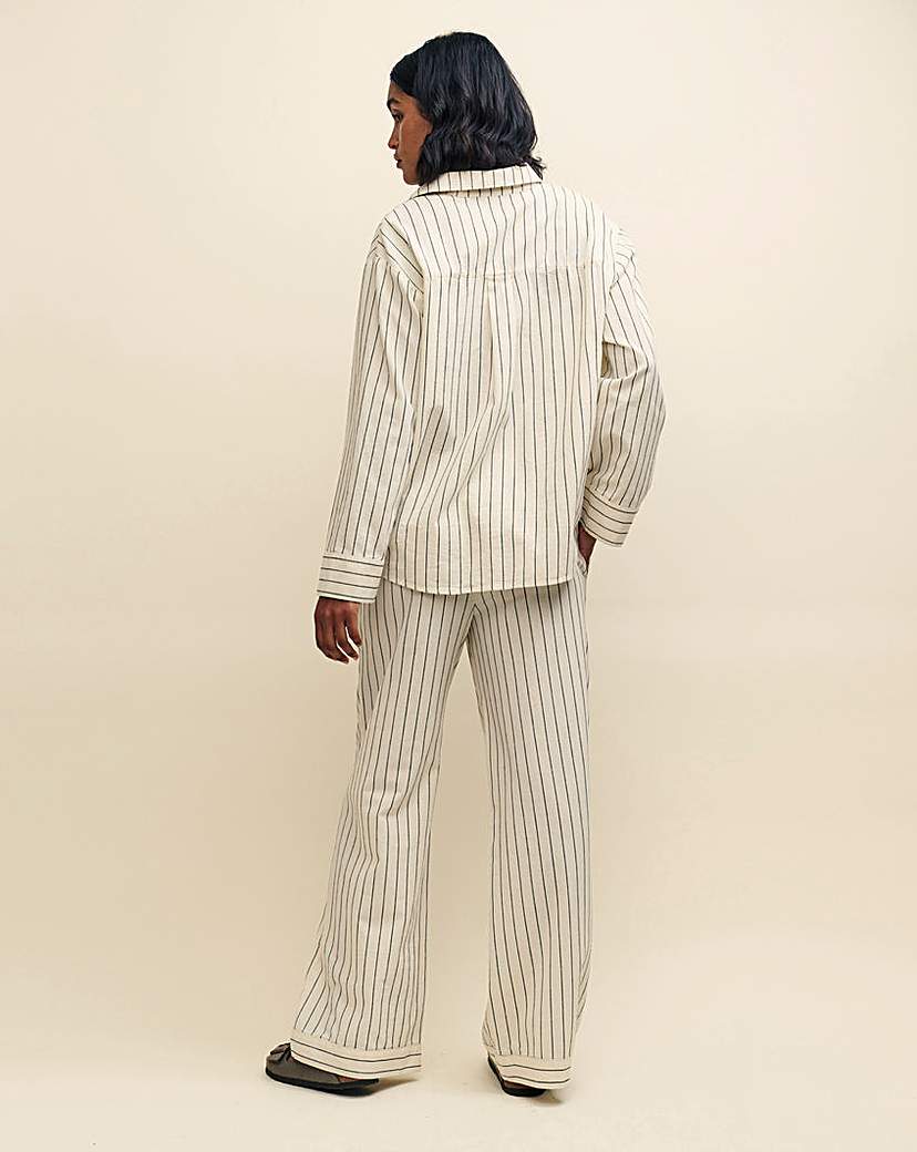 Nobody's Child Cream Pinstripe Shirt