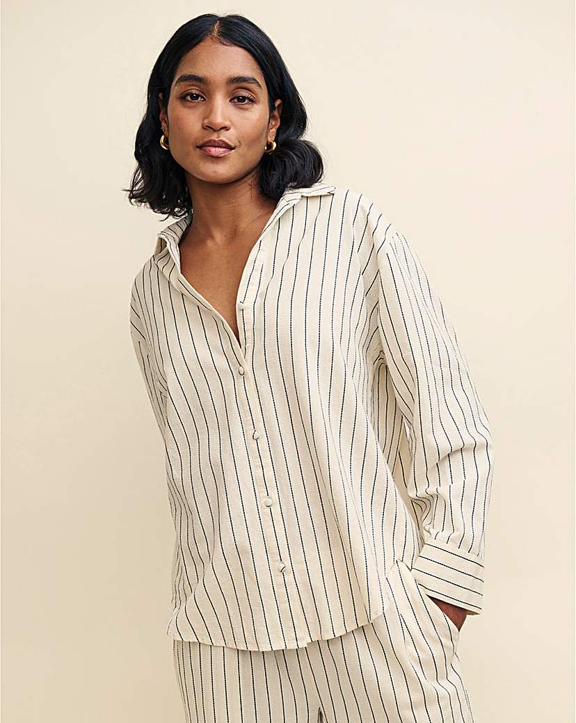 Nobody's Child Cream Pinstripe Shirt