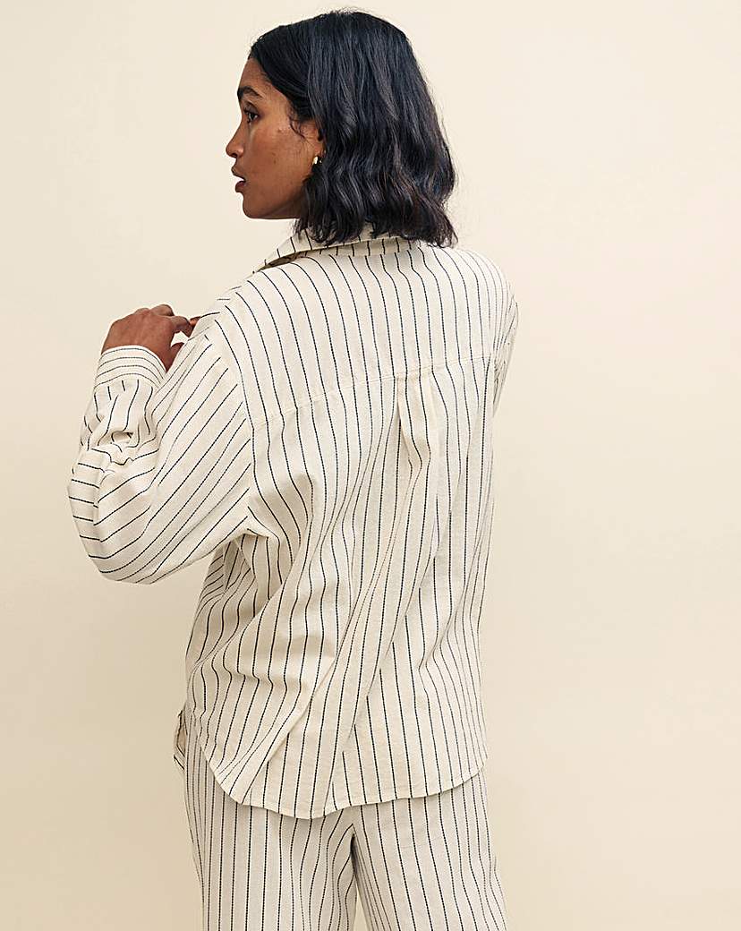 Nobody's Child Cream Pinstripe Shirt