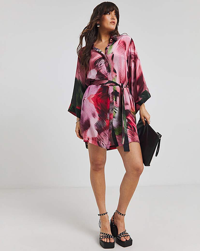 Religion Silk Tunic Tie Waist Dress