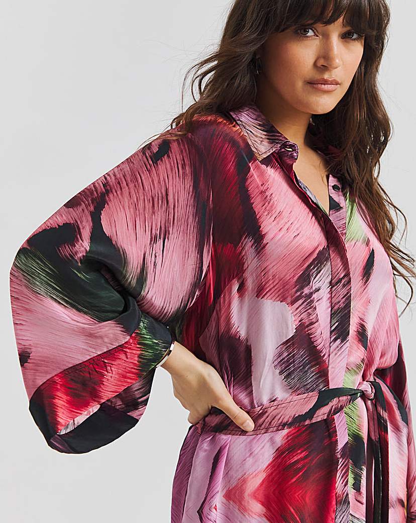 Religion Silk Tunic Tie Waist Dress