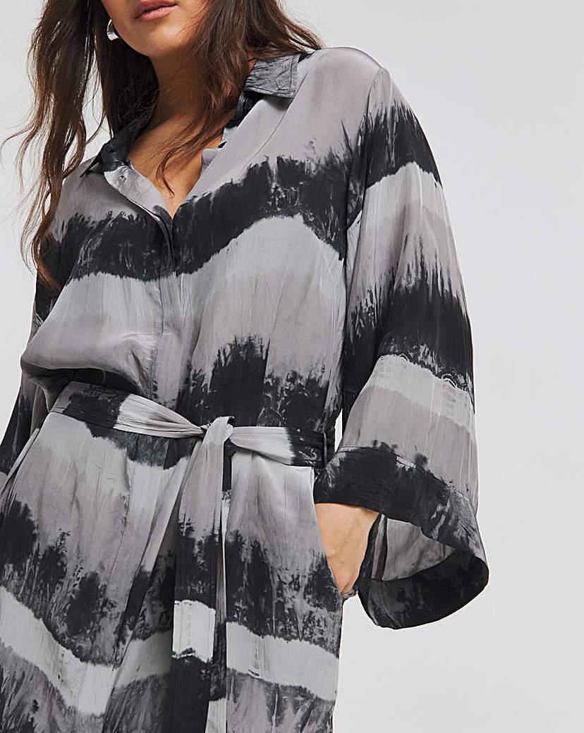 Religion Silk Tie Waist Tunic Dress